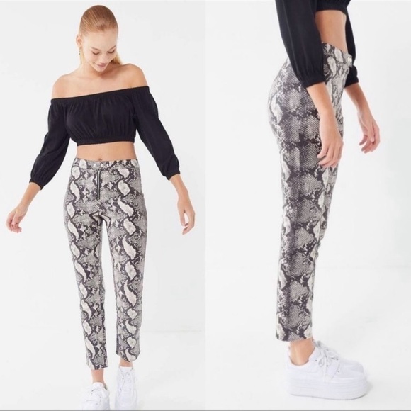 Urban Outfitters Pants - Urban Outfitters Maia Snake Print High Waisted Pants